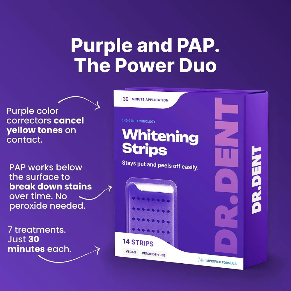 DrDent Purple Teeth Whitening Strips