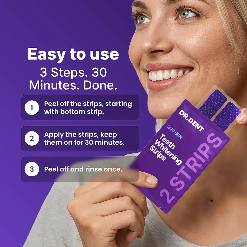 DrDent Purple Teeth Whitening Strips