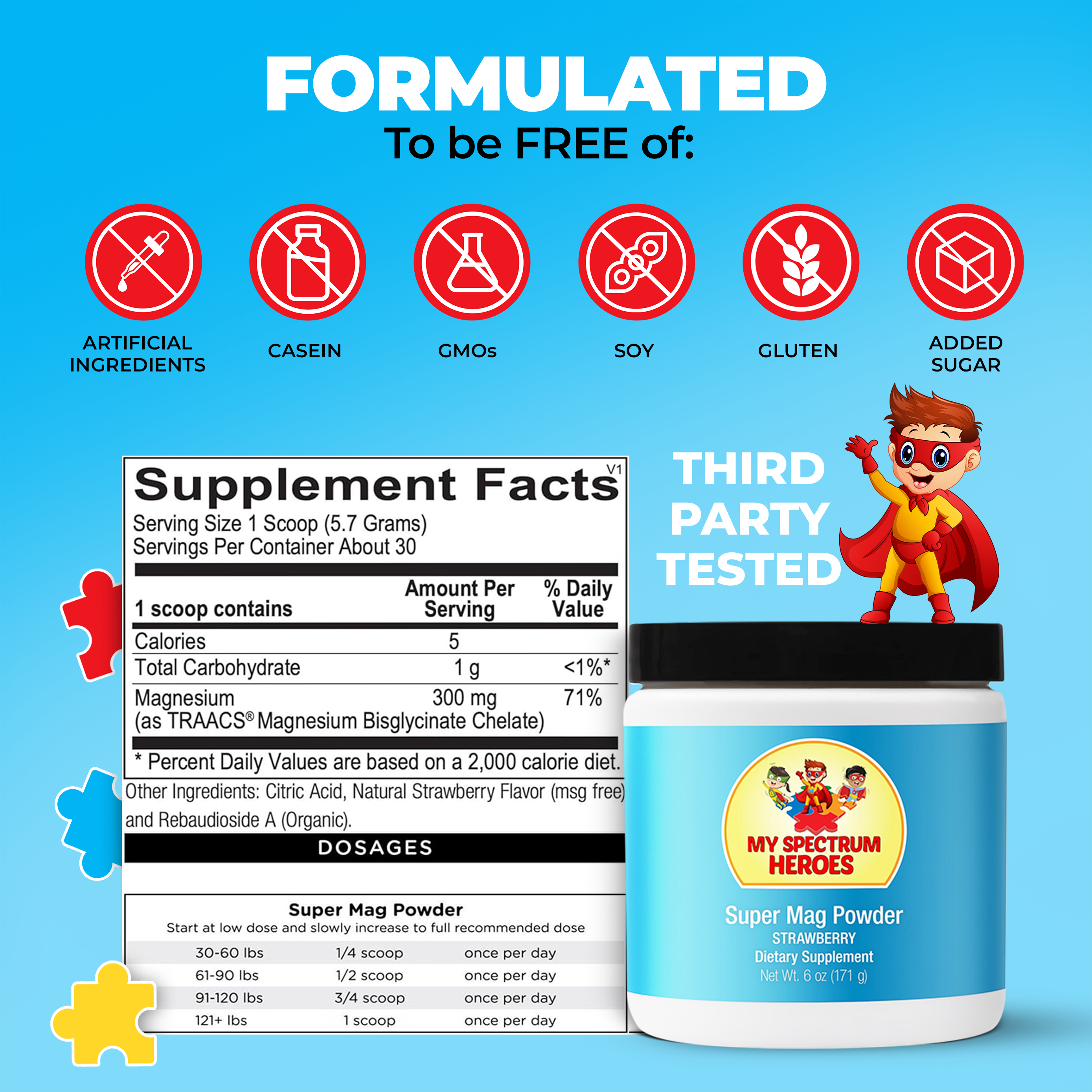 Super Mag Powder – Kids Magnesium (Strawberry)